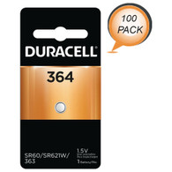 364 Duracell 1.5V Silver Oxide Button Cell Battery 100 Pack