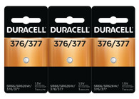 Duracell 376/377 Silver Oxide Button Cell Battery 3pcs