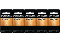 5 x Duracell 376/377 Silver Oxide Button Cell Battery