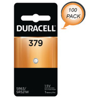 100 Duracell 379 (SR63, SR521W) Coin Cell Silver Oxide Batteries 