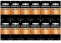 12 Duracell 384/392 1.5V Silver Oxide Button Cell Battery