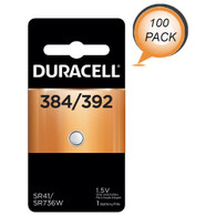 Duracell 384/392 1.5 Volt Silver Oxide Button Cell Battery - 100 Pack