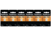 Duracell D389/390 1.55V Silver Oxide Watch/Electronic Button Cell Battery - 6pk