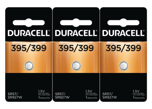 3x Duracell 399/395 SR927 Knopfbatterien – Silberoxid, Lange Lebensdauer, Für Armbanduhren & Kleingeräte