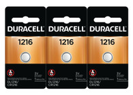 Duracell Duralock DL CR1216 30mAh 3V Lithium (LiMNO2) Watch/Electronic Coin Cell Battery - 3 Pieces