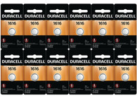 12 x Duracell DL1616 Battery 3v Lithium Coin Cell