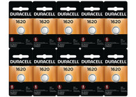 Duracell 1620 3V Lithium Coin Cell Battery Pack of 10
