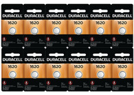 12 x Duracell 1620 Lithium Coin Cell Battery 