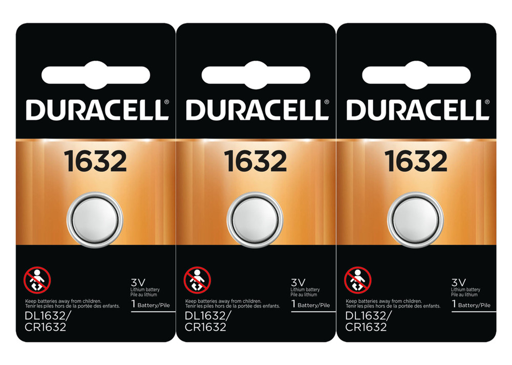 Duracell Duralock DL CR1632 3V Lithium Coin Cell Battery - 3 Pieces