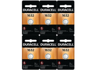 6 Duracell 1632 Batteries Lithium Coin Battery