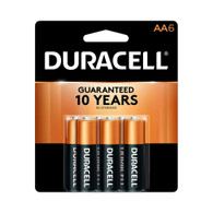 Duracell CopperTop AA Batteries, Alkaline, 6/Pack