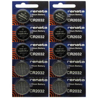 Renata CR2032 3V Lithium Coin Battery - 10 Pack