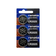 Renata CR2025 Coin Cell Battery, 3 Batteries