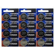Renata CR2025 Battery 3v Lithium Coin Cell 12 Pack
