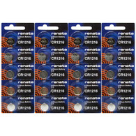 Renata CR1216 Lithium 3V Coin Cell Battery, 20 Pack