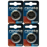 Renata CR2430 285mAh 3V Lithium (LiMNO2) Coin Cell Battery 4pcs