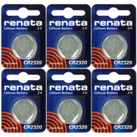 6 x CR2320 Renata Lithium Coin Cell Battery