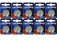 10PC Renata CR2320 Lithium Coin Cell Batteries 3V Small Card - Swiss Made