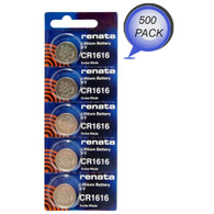 Renata CR1616 Battery - 3V 55mAh Lithium Coin Cell 500 Wholesale Pack