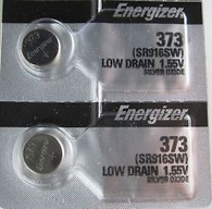 2 ENERGIZER 373 Watch and Calculator Batteries
