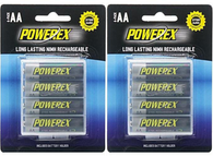 2 pack Powerex AA 2700mAh NiMH Rechargeable Batteries w/holder- 4 Batteries Per Pack