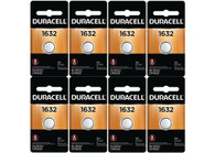 Duracell DL 1632 ECR1632 CR1632 BR1632 KL1632 3V Lithium Battery x 8