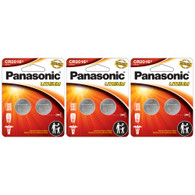Panasonic CR2016 3V Lithium Coin Cell Batteries, 6-Pack, Long Shelf Life, DL2016 ECR2016 Compatible Button Cell Batteries
