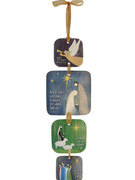 4 Piece Hanging Ornament: Nativity (SIM221)