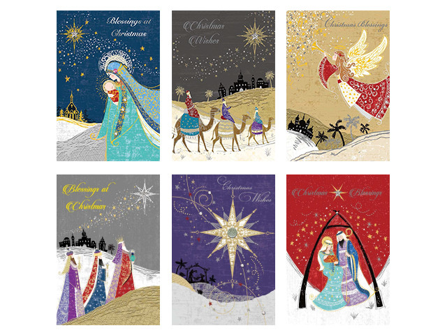 Hand Crafted Christmas Cards pack 6 (CD97699) - Ark Religious Supplies
