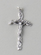 Chain Size: Curved Crucifix Silver - 43mm (CR143)