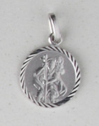 Sterling Silver Round Medal: St Christopher (ME1055)