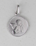 Sterling Silver Round Medal: Cherub (ME10A)
