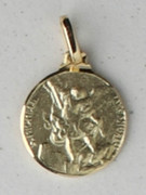 9kt Gold Pendant: St Michael 13mm (ME919)
