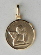 9kt Gold Pendant: Angel Cherub 13mm (ME910A)