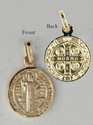 9kt Gold Pendant: St Benedict 13mm (ME970)