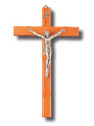 Wall Crucifix Olive Wood Scalloped Edge 30cm (CRON30)