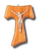 Wall Crucifix: TAU Wood 13cm (CRT13)