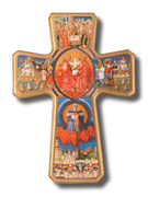 Wall Crucifix: Wood Holy Trinity 39cm (CRJ004)