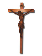 Large Wall Crucifix: Wood Look Corpus 115cm (CRMR115)