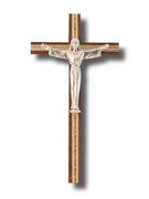 Wall Crucifix: Metal Inlay Risen Christ 25cm (CRVGS25)