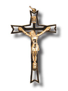 Metal Wall Crucifix: Decorative Gold 13cm (CR57130G)