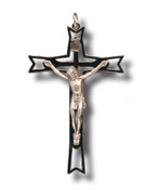 Metal Wall Crucifix: Decorative Silver 13cm (CR57130S)