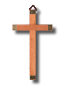 Wall Cross: Wood Gold Tips 13cm (CRMP13C)