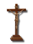 Standing Crucifix, Wood with Plastic Corpus 23cm (CR763A3)