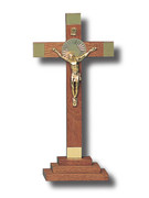 Standing Crucifix, Wood Gold 23cm (CRMP20G)