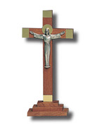 Standing Crucifix: Wood Gold Risen Christ 23cm (CRMP20R)