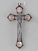 Crucifix Pendant: Bead Inlay Assorted Colours 6.5cm (CR13265)