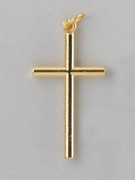 Cross Pendant: Gilt Tubular 4cm (CRTR40G)