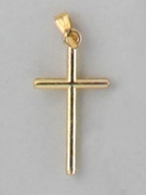 Cross Pendant - Gilt Tubular 2.5cm (CR3225G)
