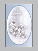 Memorial Cards: Cross with Flowers